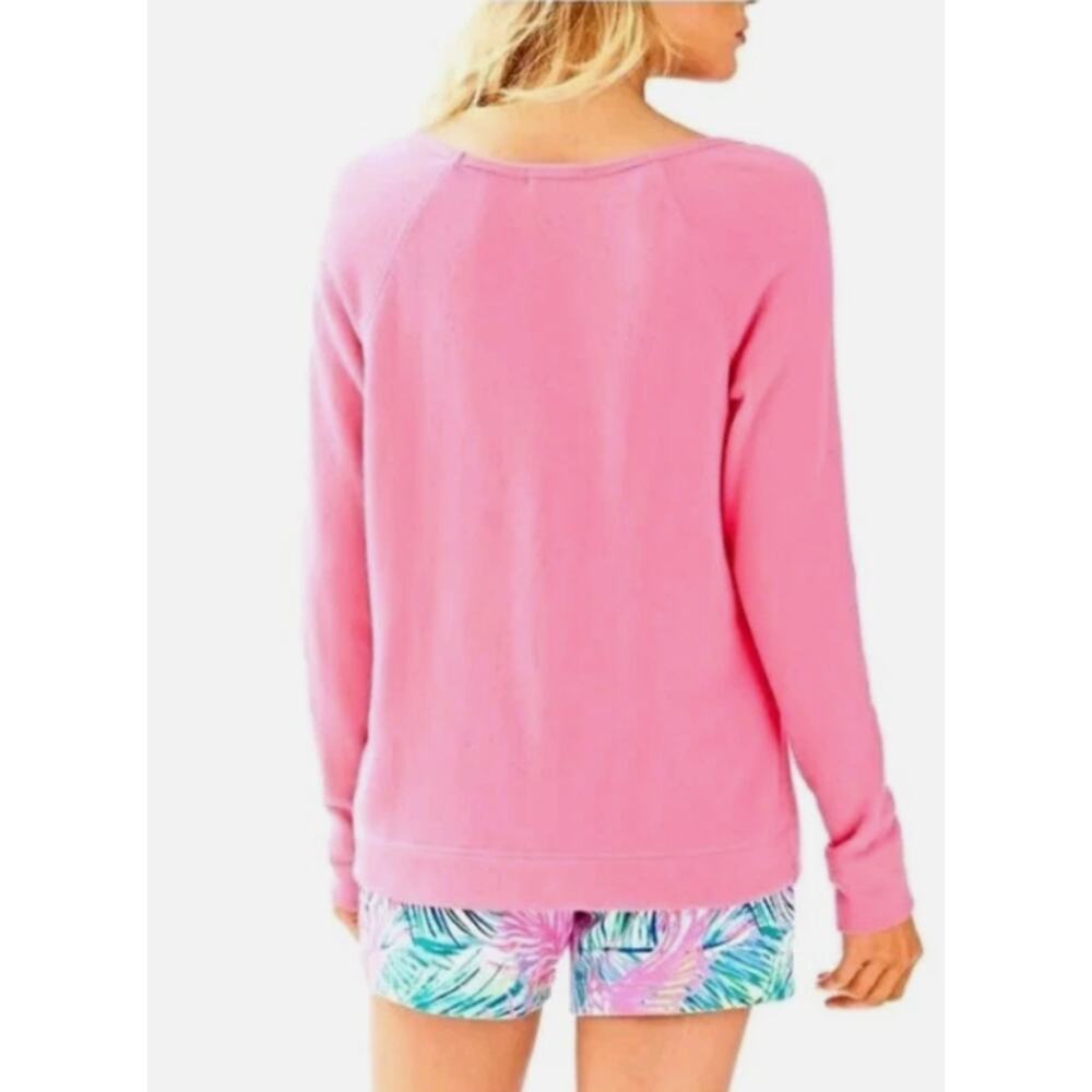 Lilly Pulitzer Sandy Popover Sweatshirt – Tiki Pink Pineapple XS 🍍 RARE - Picture 5 of 5